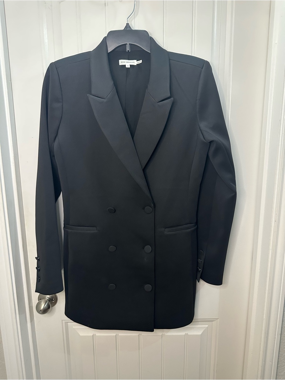 Good American  woman Black Double-Breasted Blazer size 3/L